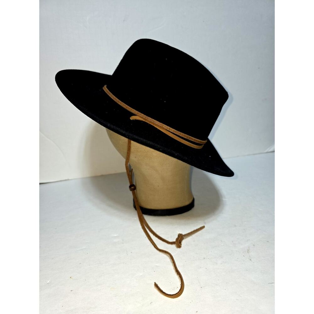 Dorfman Pacific Vintage Fedora Hat black 100% Wool Felt, Size M Made In USA